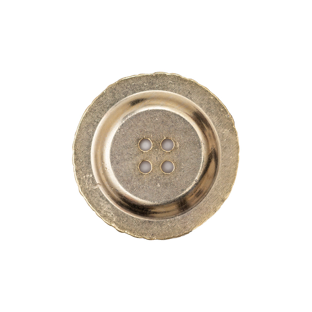 Italian Gold Ornate Metal Zamac Button - 36L/23mm - Detail