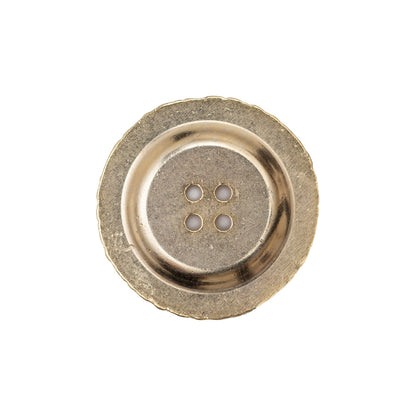 Italian Gold Ornate Metal Zamac Button - 36L/23mm - Detail