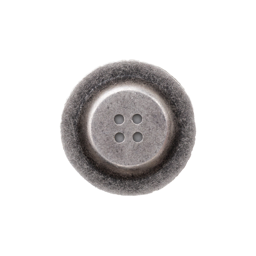 Italian Antique Silver Ornate Metal Zamac Button - 36L/23mm - Detail