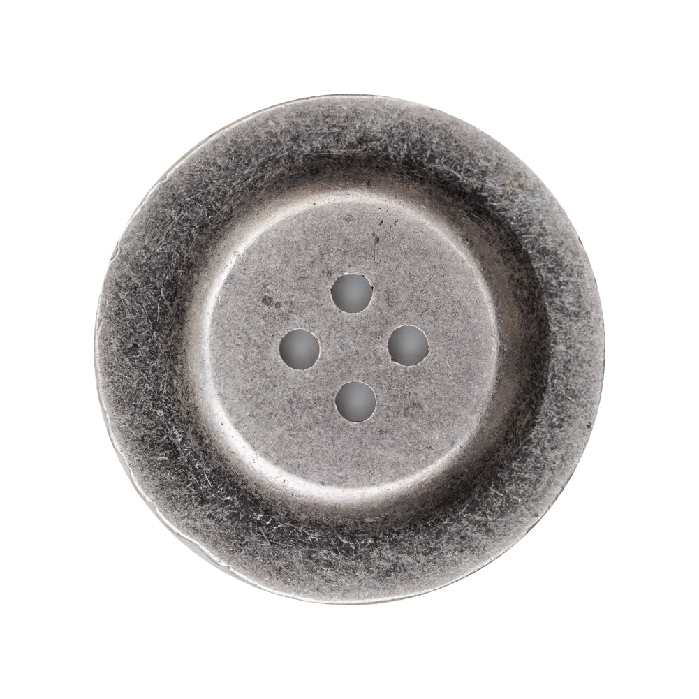 Italian Antique Silver Ornate Metal Zamac Button - 44L/28mm - Detail