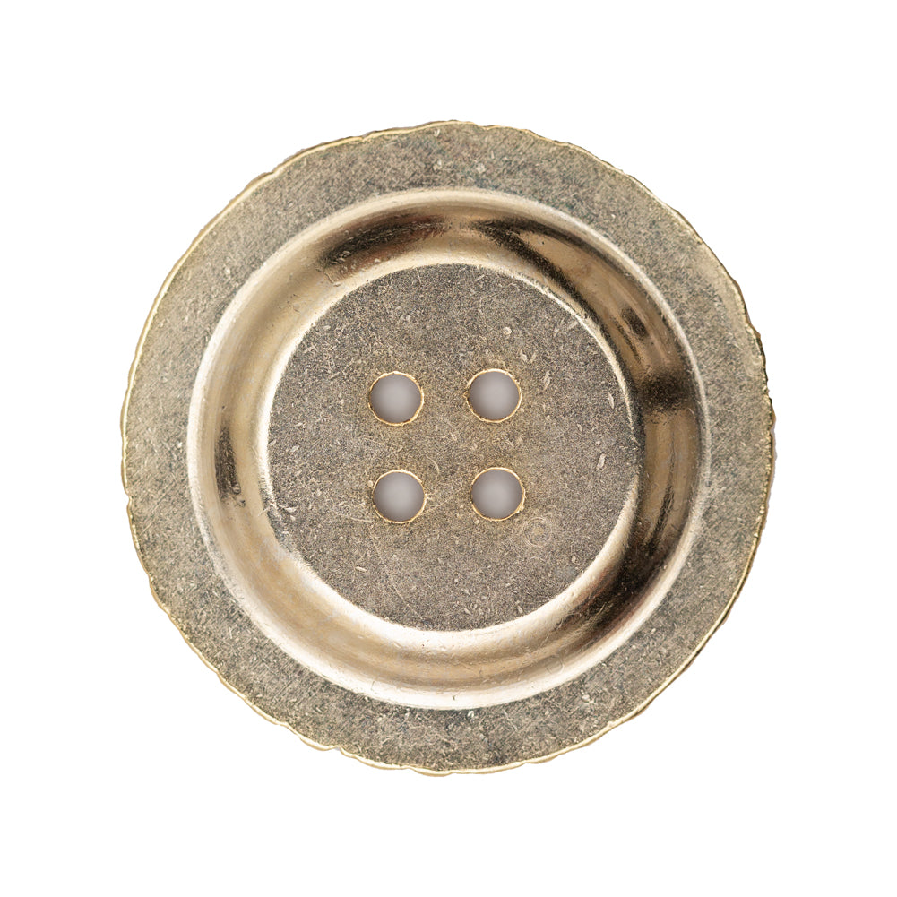 Italian Gold Ornate Metal Zamac Button - 44L/28mm - Detail