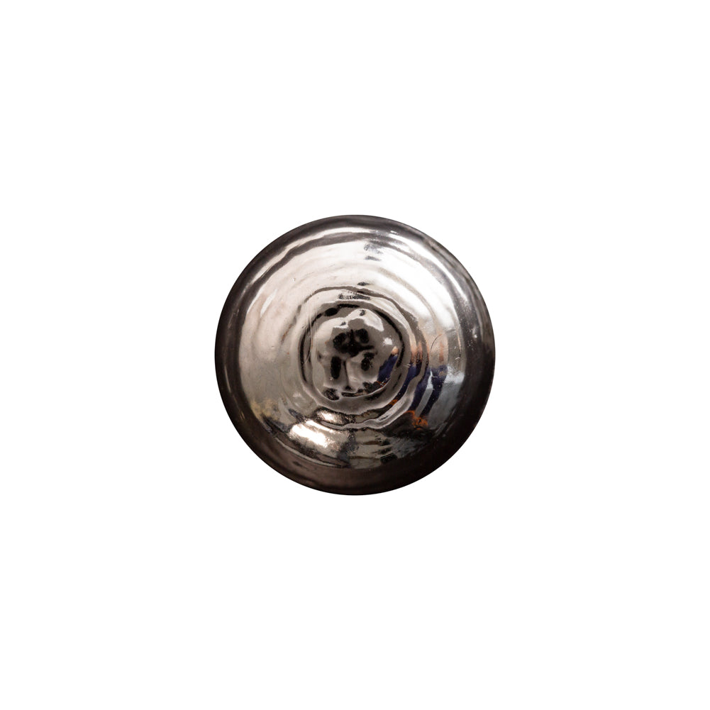 Italian Silver Domed Plastic Shank-Back Button - 24L/15mm