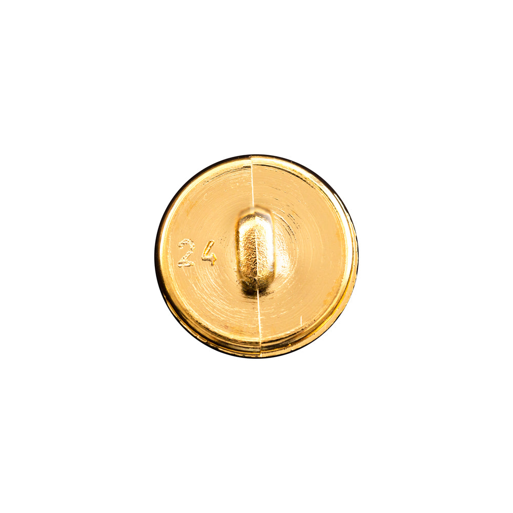 Italian Gold Domed Plastic Shank-Back Button - 24L/15mm Detail