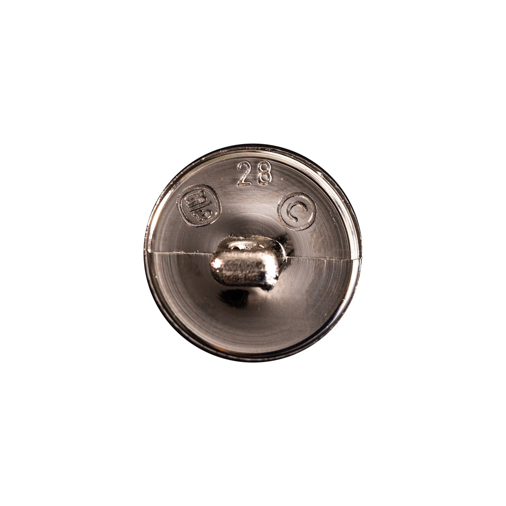 Italian Silver Domed Plastic Shank-Back Button - 28L/18mm Detail