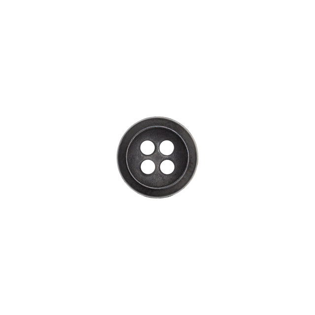 Italian Black Metal 4-Hole Button - 16L/10mm