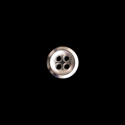Italian Silver Metal 4-Hole Button - 16L/10mm