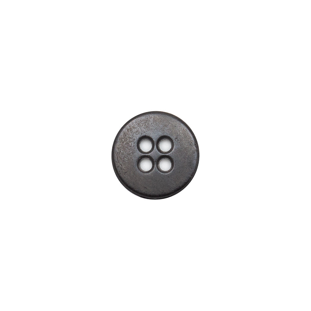 Italian Black Metal 4-Hole Button - 18L/11.5mm - Detail