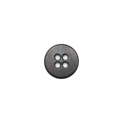 Italian Black Metal 4-Hole Button - 18L/11.5mm - Detail