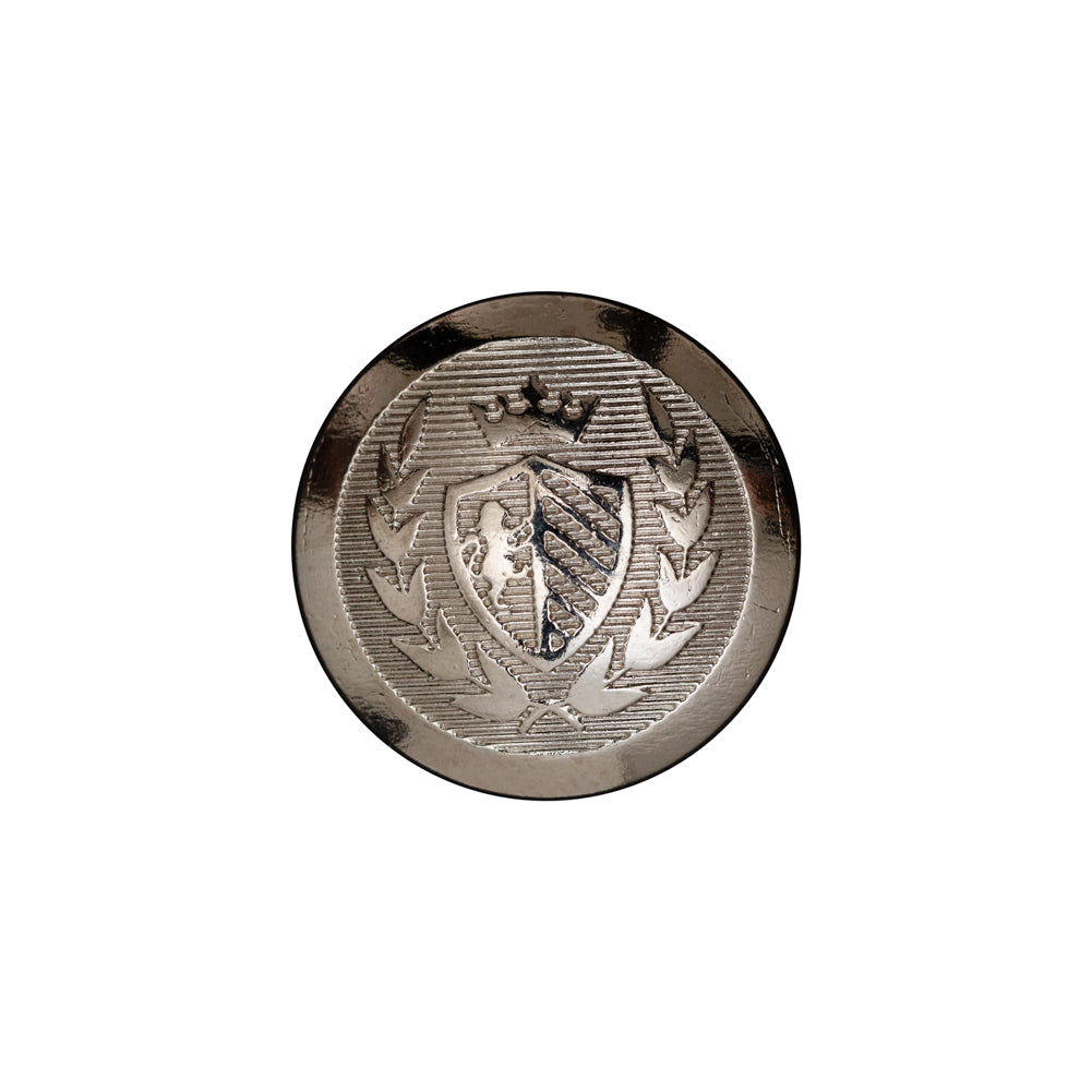 Italian Silver Crest Metal Shank Button - 32L/20mm