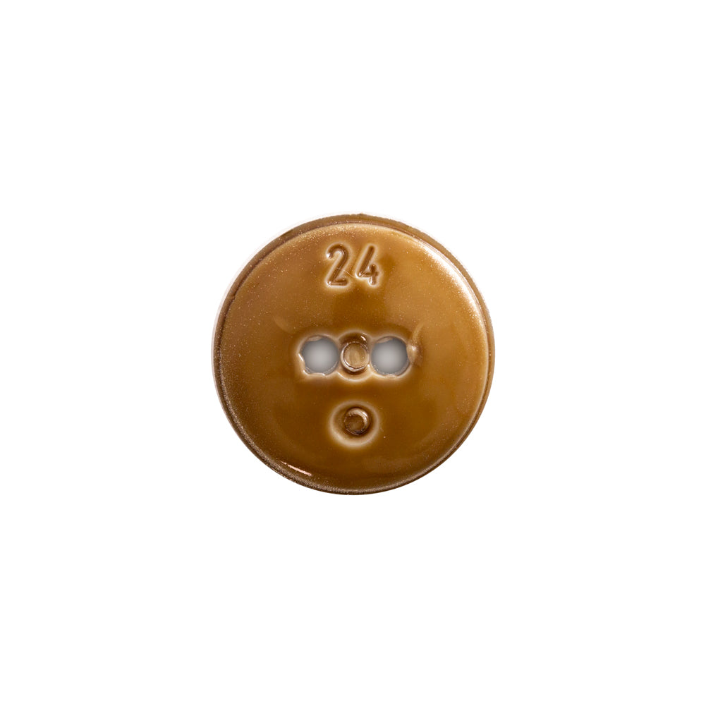 Italian Gold Gravel 2-Hole Button - 24L/15mm Detail