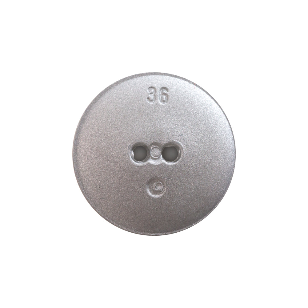 Italian Silver Gravel 2-Hole Button - 36L/23mm - Detail