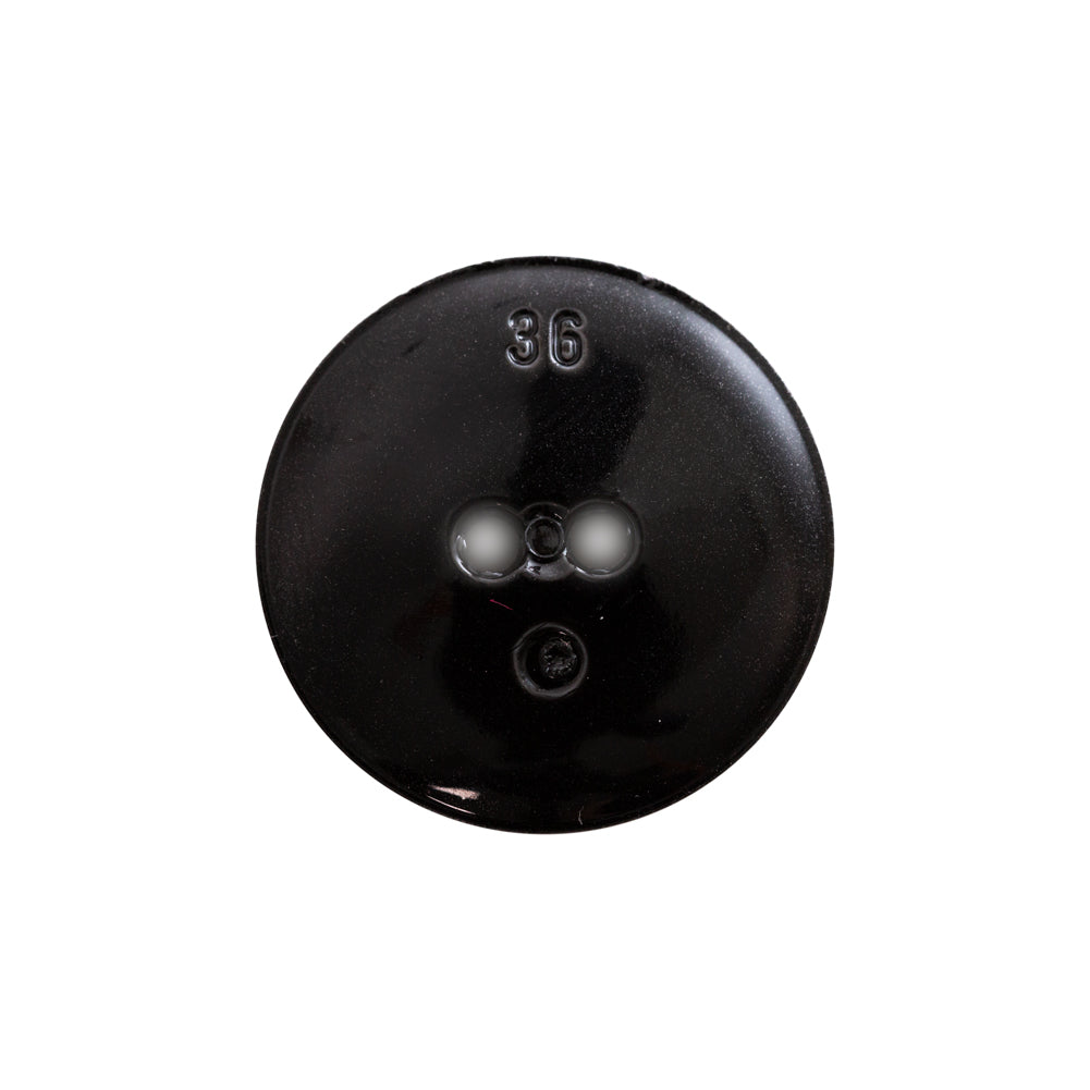 Italian Black Gravel 2-Hole Button - 36L/23mm Detail