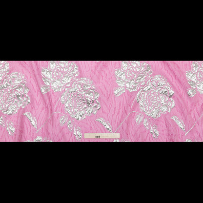 Metallic Silver and Wild Orchid Rosy Luxury Brocade Full