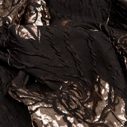 Metallic Rose Gold and Black Rosy Luxury Brocade Detail