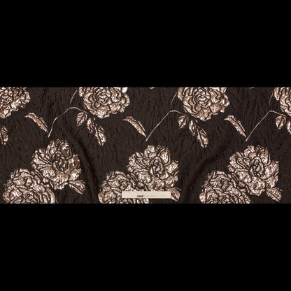 Metallic Rose Gold and Black Rosy Luxury Brocade Full