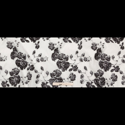 Metallic Black and White Alyssum Rosy Luxury Brocade - Full