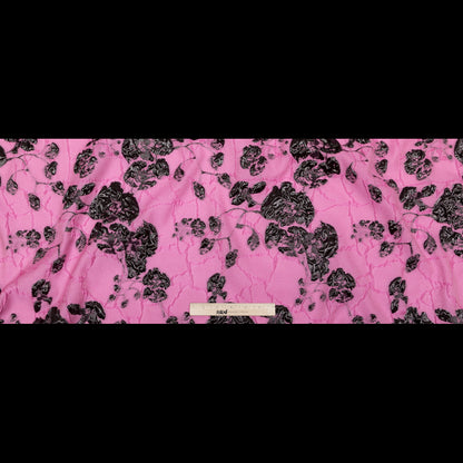 Metallic Black and Sachet Pink Rosy Luxury Brocade - Full