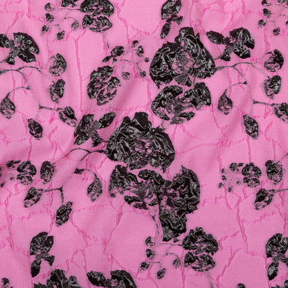 Metallic Black and Sachet Pink Rosy Luxury Brocade
