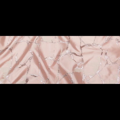 Metallic Dynasty Pink, Misty Rose and Shell Satin-Faced Abstract Luxury Brocade - Full