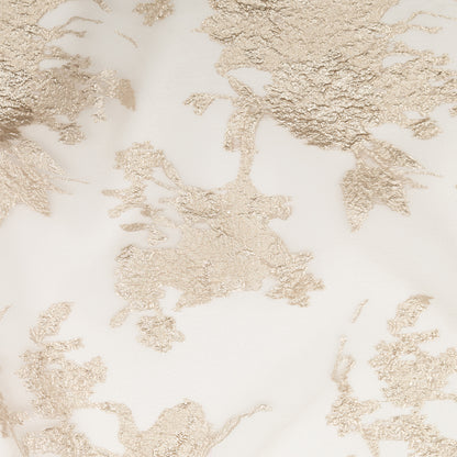 Metallic Golden Egg and Warm Sand Abstract Luxury Organza Brocade