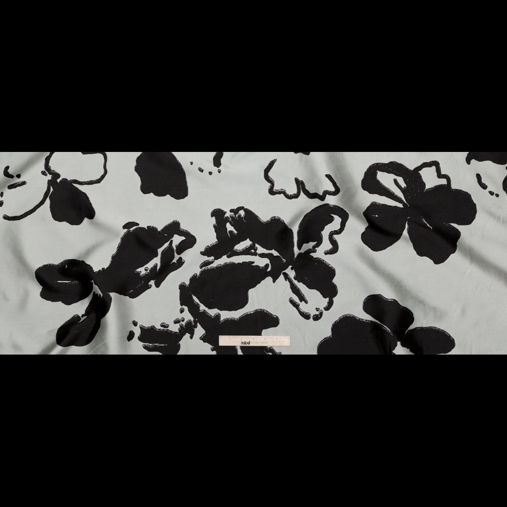Metallic Abstract Jacquard Lame - Black and Gray Violet Full