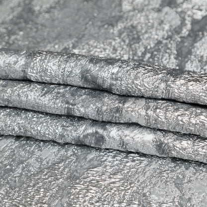Metallic Silver and Moonstruck Abstract Luxury Brocade Folded