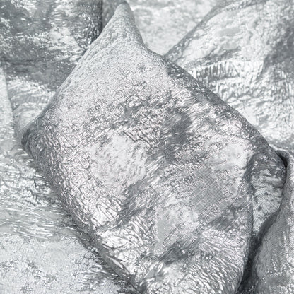 Metallic Matte Silver Abstract Luxury Brocade - Detail