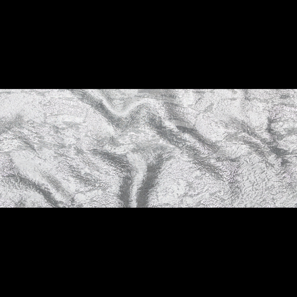 Metallic Matte Silver Abstract Luxury Brocade - Full
