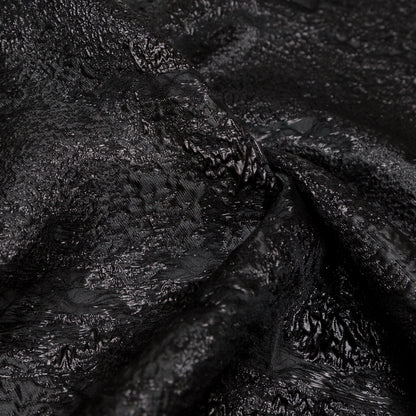 Metallic Black Abstract Luxury Brocade Detail