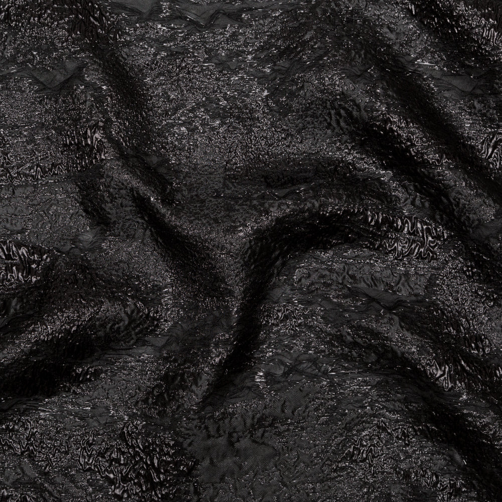 Metallic Black Abstract Luxury Brocade