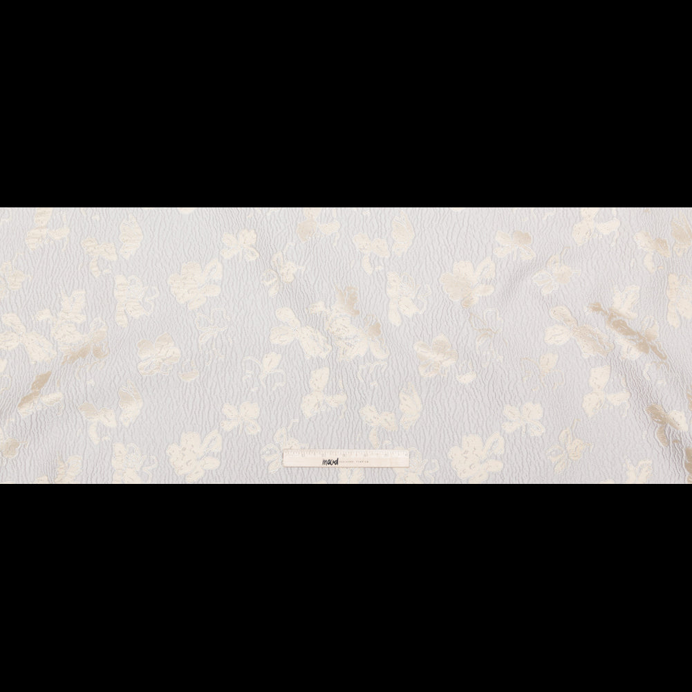 Metallic Aloe Wash and White Sand Floral Luxury Brocade - Full