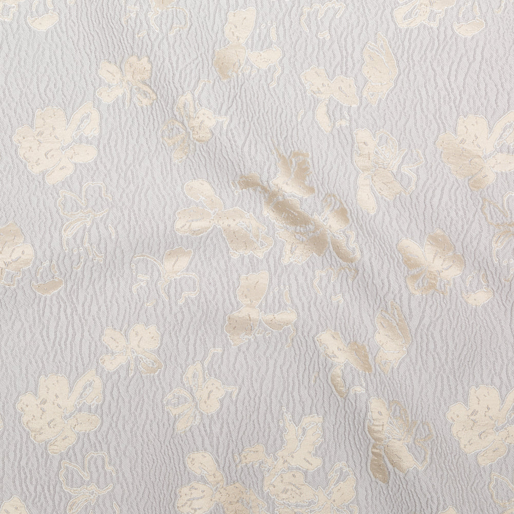Metallic Aloe Wash and White Sand Floral Luxury Brocade