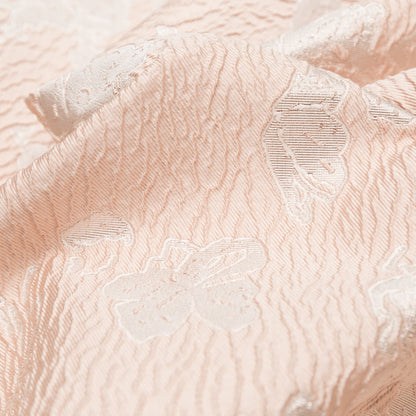 Metallic Dusty Pink and Linen Floral Luxury Brocade Detail