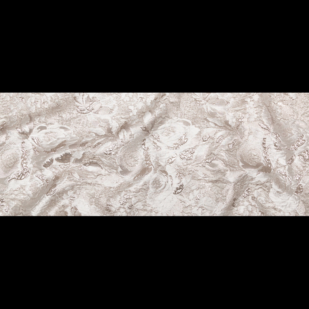 Metallic Silver and Castle Wall Rosy Luxury Brocade - Full