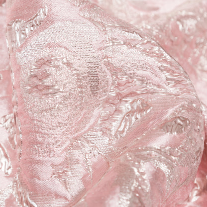 Metallic Pink Dogwood and Pink Icing Rosy Luxury Brocade Detail