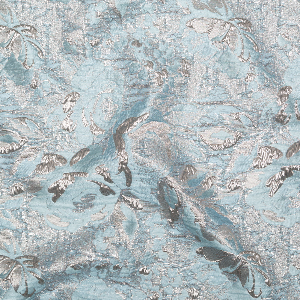 Metallic Zinc and Tourmaline Rosy Luxury Brocade