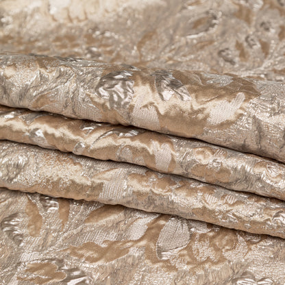 Metallic Crockery and Twill Rosy Luxury Brocade - Folded