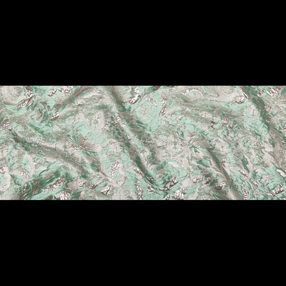 Metallic Simply Taupe and Winter Green Rosy Luxury Brocade Full