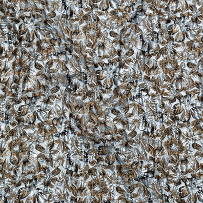 Metallic Quarry and Kangaroo Floral Luxury Brocade