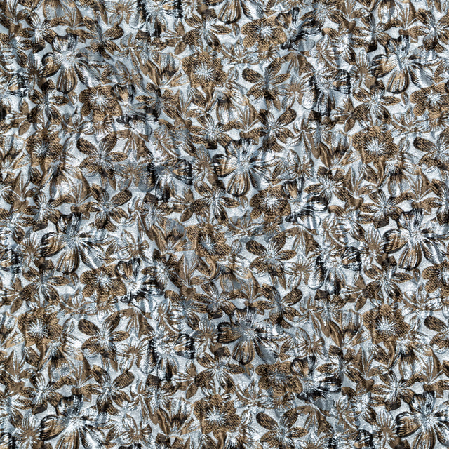 Metallic Quarry and Kangaroo Floral Luxury Brocade