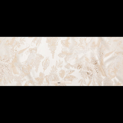 Metallic Bright Gold and Crystal Gray Floral Luxury Brocade Full