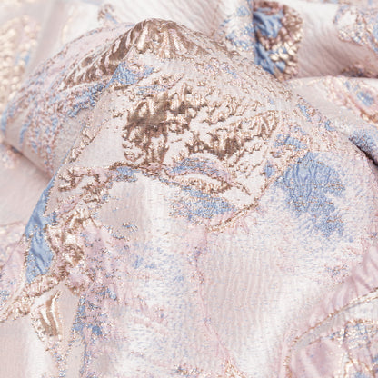 Metallic Bright Gold, Almond Blossom and Aleutian Floral Luxury Brocade - Detail