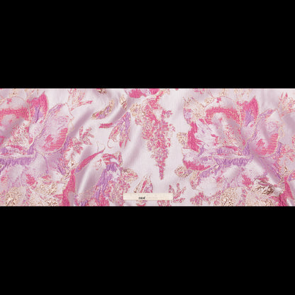 Floral Metallic Brocade - Bright Gold, Lavender and Fuchsia Pink Full