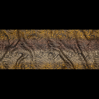 Metallic Bright Gold, Bronze and Winter Twig Abstract Ombre Luxury Brocade - Full