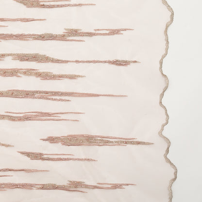 Metallic Etherea Fancy Beaded and Embroidered Lace with Scalloped Edges