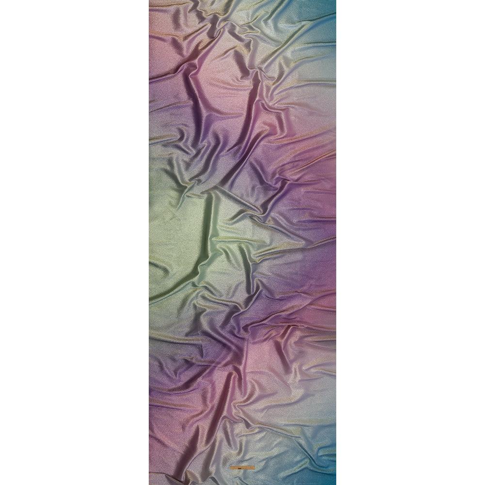 Metallic Pastel Purple, Blue and Gold Polyester Lame - Full