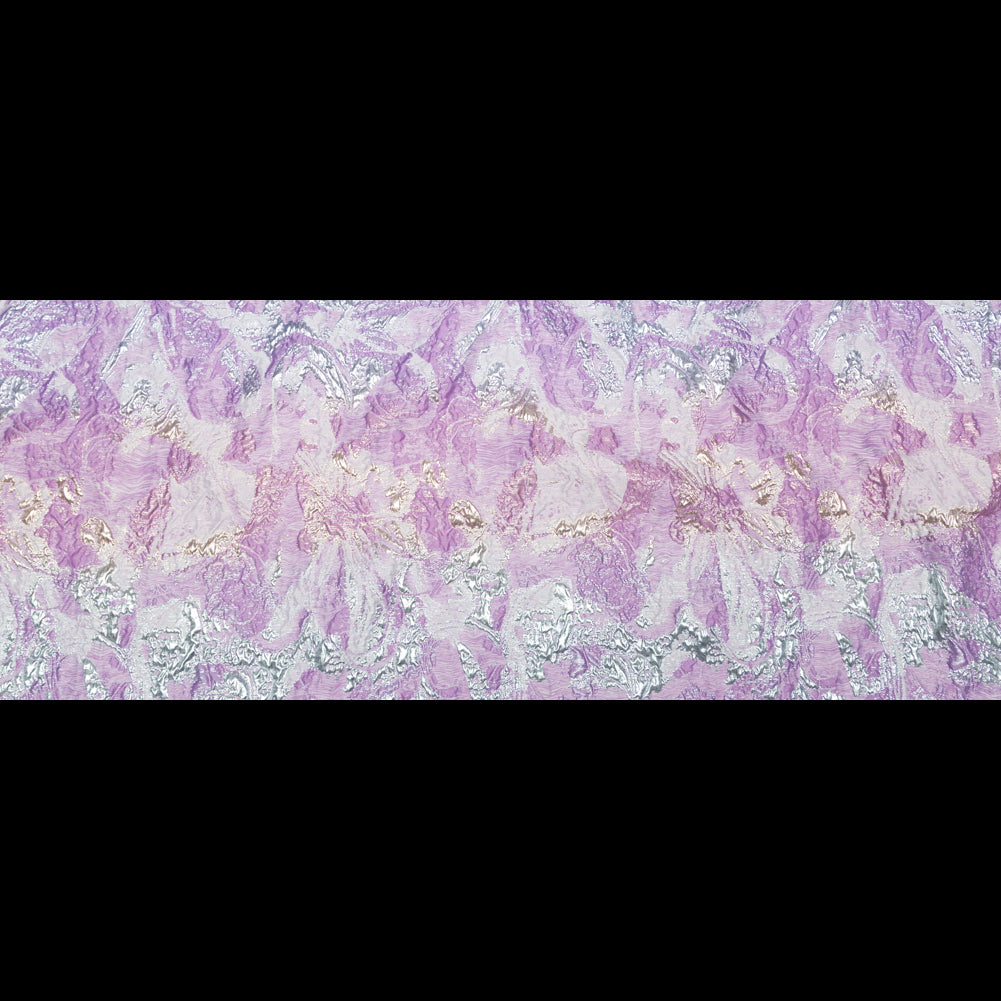 Metallic Golden Egg, African Violet and Winsome Orchid Abstract Luxury Brocade - Full