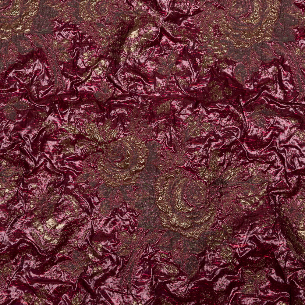 Metallic Raspberry Metallic Raspberry Radiance and Bright Gold Floral Luxury Double Layer