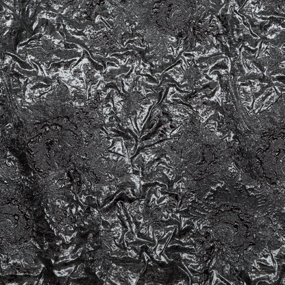 Metallic Gunmetal and After Dark Floral Luxury Double Layer Organza Brocade