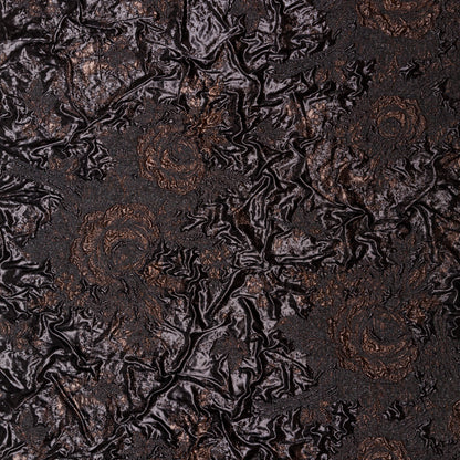 Metallic Two Penny and Black Floral Luxury Double Layer Orangza Brocade